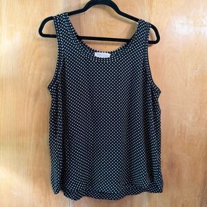 Philosophy Republic Clothing Black White Polka Dot Tank Top Blouse XL